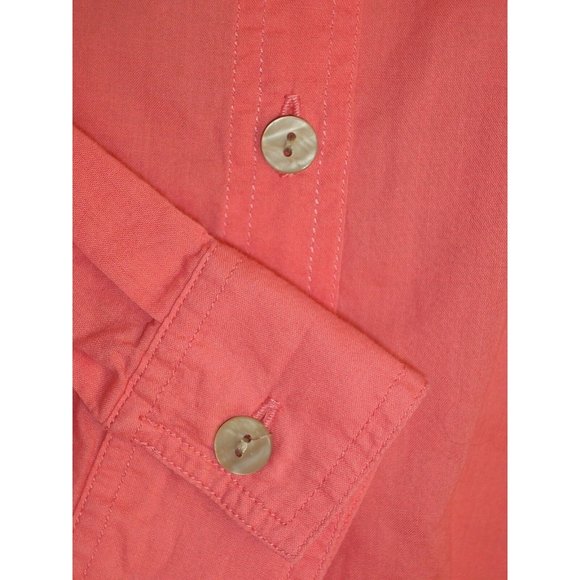J. Jill Top XS Button Down Ruffle Collar Orange Coral - Picture 3 of 7
